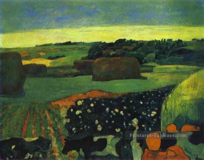 Meules de foin en Bretagne postimpressionnisme Primitivisme Paul Gauguin Peintures à l'huile